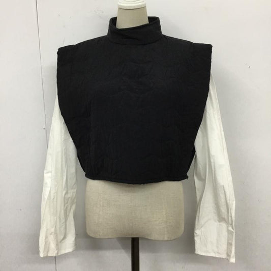 ザラ ZARA カットソー 長袖 長袖カットソー ロングスリーブカットソー スタンドカラー M 無地 白 / ホワイト / X 黒 / ブラック /  レディース USED 古着 中古 10110306