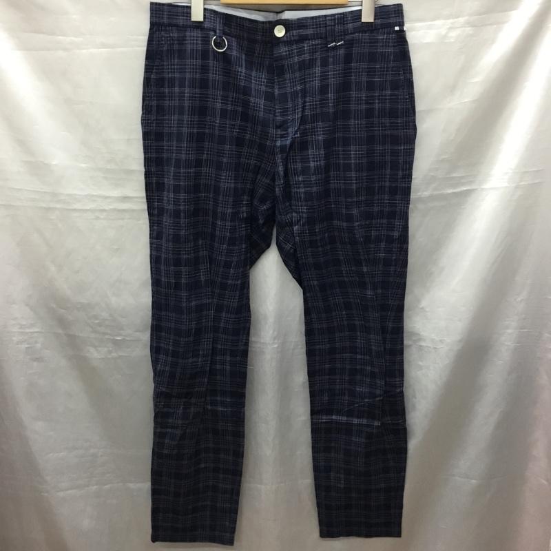 ザラメン ZARA MAN パンツ スラックス スラックスパンツ ワイドパンツ カジュアルパンツ チェックパンツ 42 チェック 紺 / ネイビー /  メンズ USED 古着 中古 10122390
