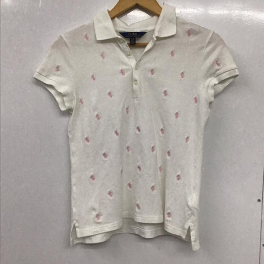 ポロラルフローレン POLO RALPH LAUREN ポロシャツ 半袖 半袖ポロシャツ カラーシャツ 半袖カットソー XL ロゴ、文字 白 / ホワイト /  レディース USED 古着 中古 10136117