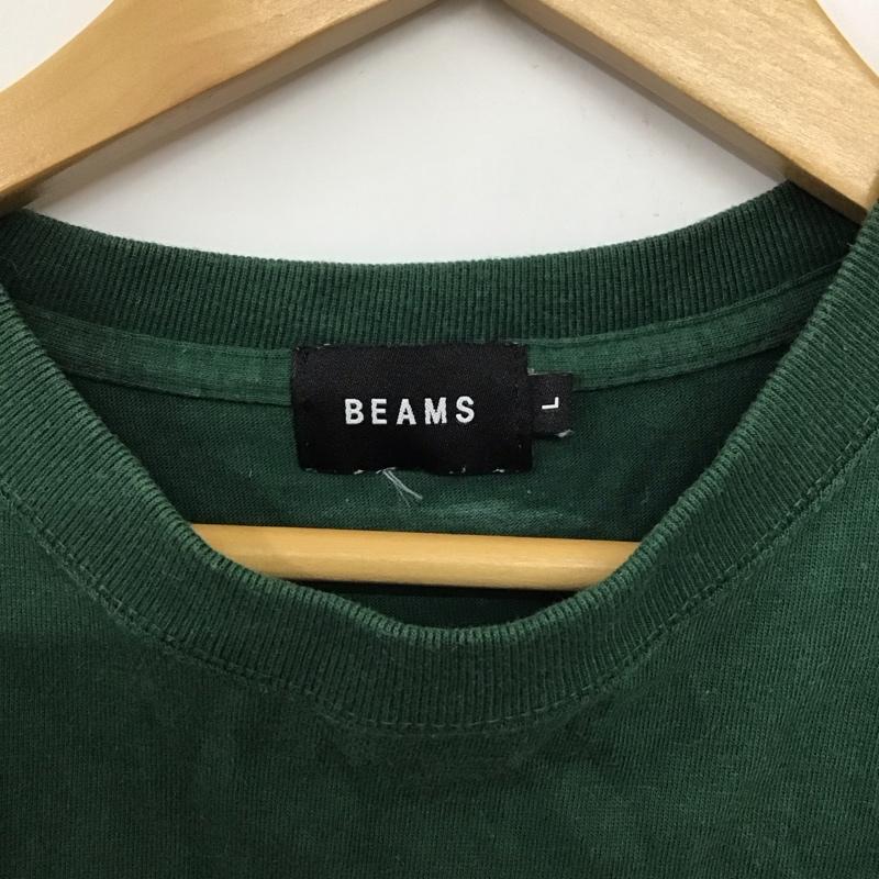 ビームス BEAMS Tシャツ 半袖 半袖カットソー プリントTシャツ クルーネックカットソー L プリント 緑 / グリーン /  メンズ USED 古着 中古 10132102