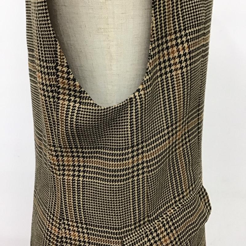 スライ SLY ベスト ベスト 030BAK30-3250 CHECKED VEST ロング丈 FREE チェック 黒 / ブラック / X ベージュ / ベージュ / X 茶 / ブラウン /  レディース USED 古着 中古 10116218