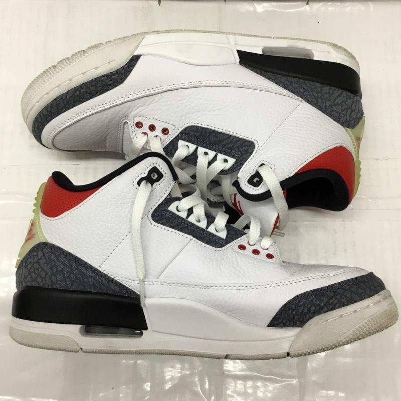 ナイキ NIKE スニーカー スニーカー CZ6433 100 AIR JORDAN 3 RETRO SE-T カタカナ 26.5cm 箱有 26.5cm ロゴ、文字 白 / ホワイト / X 黒 / ブラック / X 赤 / レッド /  メンズ USED 古着 中古 10107846