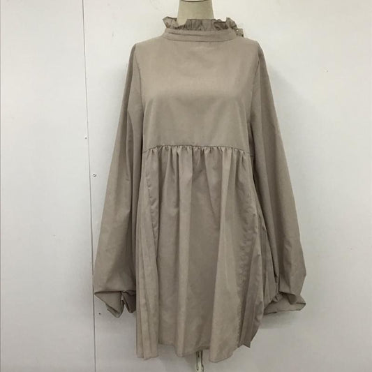 ヘザー Heather ワンピース ミニスカート HE070027EM あいねねコラボ 長袖 FREE 無地 グレージュ / グレージュ /  レディース USED 古着 中古 10109727