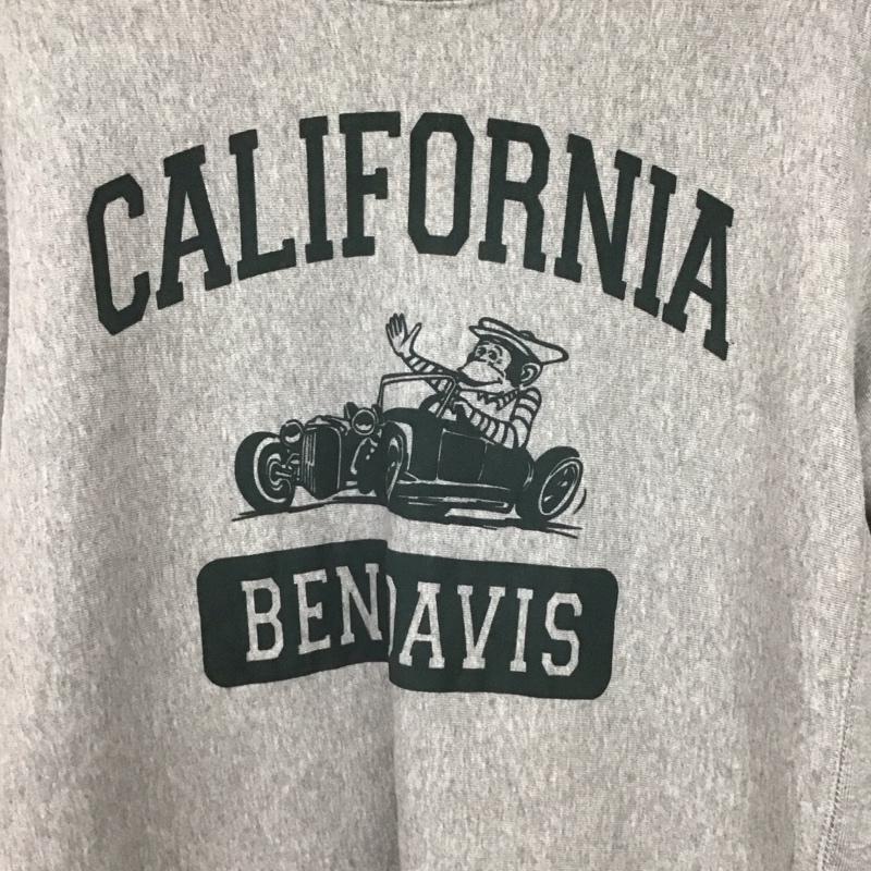 ベンデイビス BEN DAVIS トレーナー 長袖 長袖トレーナー スウェット クルーネック プルオーバー M プリント 灰 / グレー /  メンズ USED 古着 中古 10147977