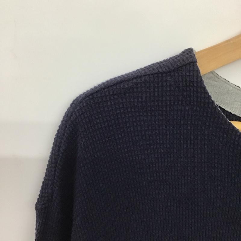 ザノースフェイス THE NORTH FACE カットソー 長袖 長袖カットソー 無地カットソー クルーネック XL ロゴ、文字 紺 / ネイビー /  メンズ USED 古着 中古 10143181