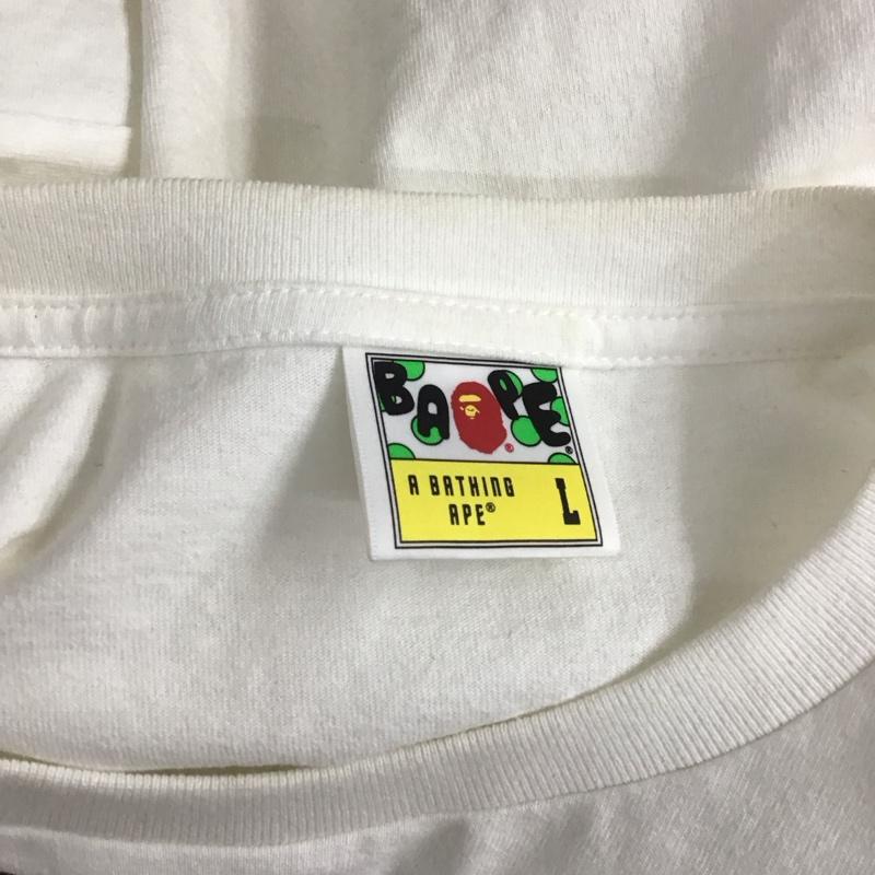 アベイシングエイプ A BATHING APE Tシャツ 半袖 L プリント 白 / ホワイト /  メンズ USED 古着 中古 10108005