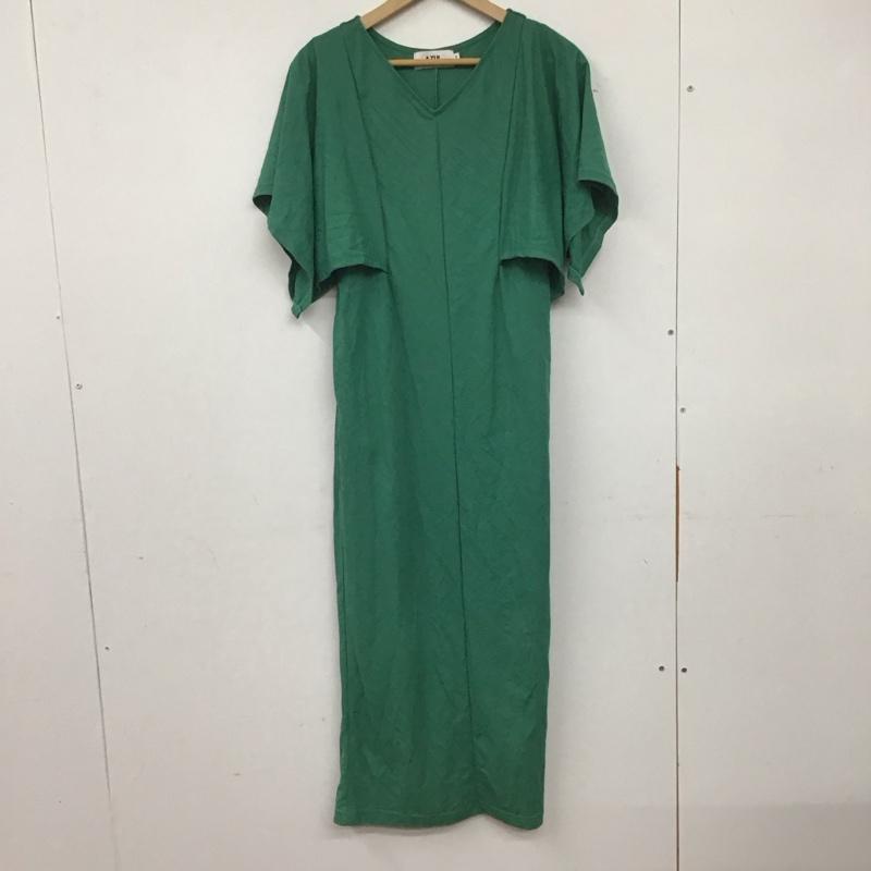 アズールバイマウジー AZUL BY MOUSSY ワンピース ロングスカート 250fsb83-355d アークティックフィールワイドリラックスワンピース S 無地 緑 / グリーン /  レディース USED 古着 中古 10134129