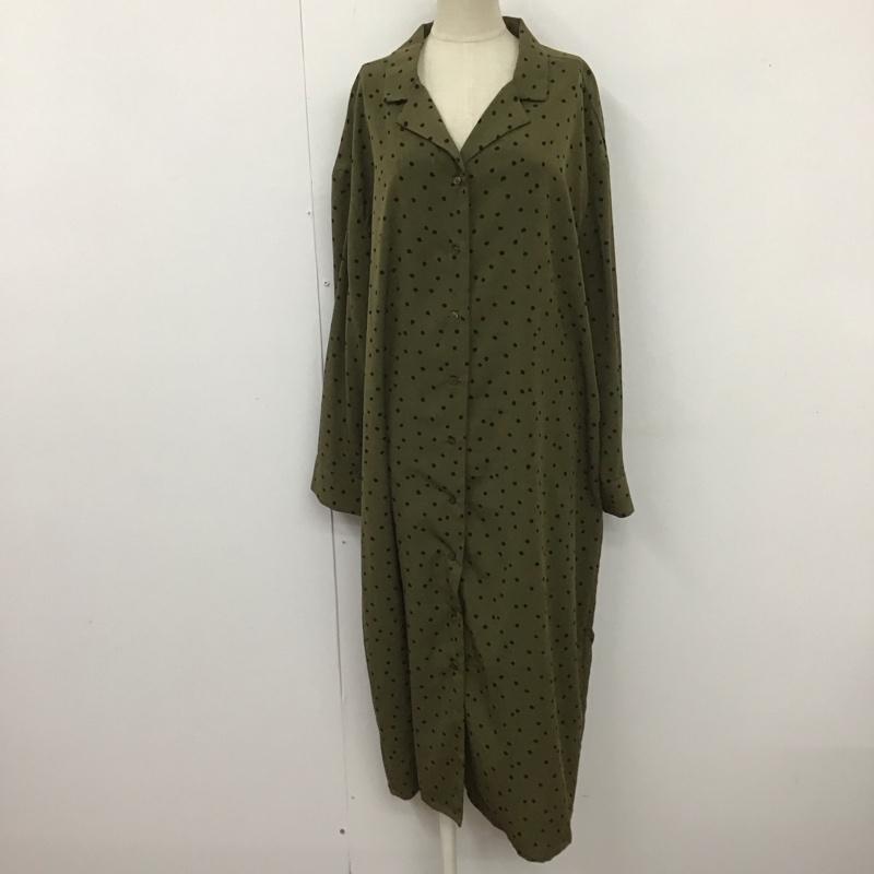 ジーナシス JEANASIS ワンピース ロングスカート JS071017MC シャツワンピース FREE ドット 緑 / グリーン /  レディース USED 古着 中古 10106435