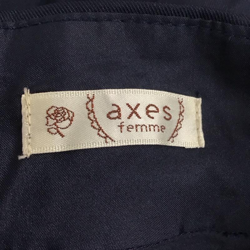 アクシーズファム axes femme スカート ひざ丈スカート GG281X31 レースアップ M 無地 紺 / ネイビー /  レディース USED 古着 中古 10110966