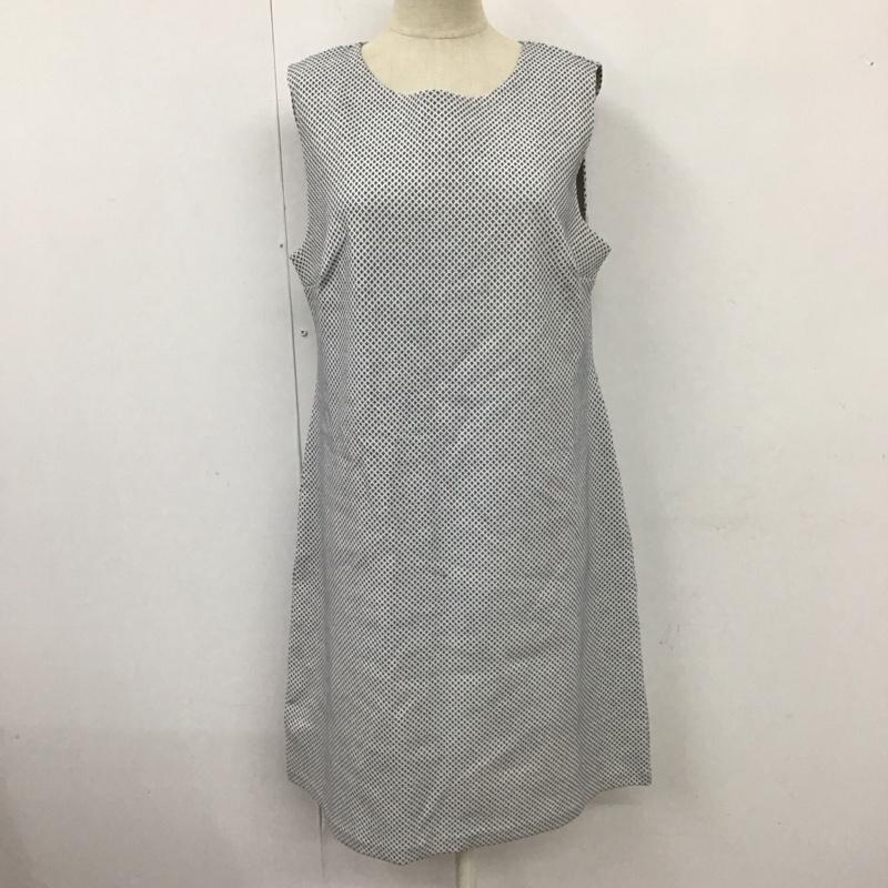 アニエス・ベー agnes b. ワンピース ひざ丈スカート ノースリーブ 3 総柄 白 / ホワイト / X 紺 / ネイビー /  レディース USED 古着 中古 10114447