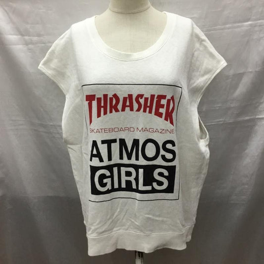 アトモスガールズ atmos girls トレーナー 半袖 THRASHER スウェット ロゴ、文字 白 / ホワイト /  レディース USED 古着 中古 10118493