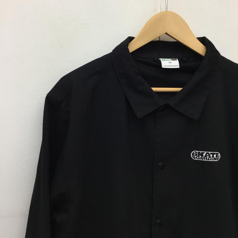 プーマ PUMA ジャケット、上着 ジャケット、ブレザー コーチジャケット　537550-01 L ロゴ、文字 黒 / ブラック /  メンズ USED 古着 中古 10136065