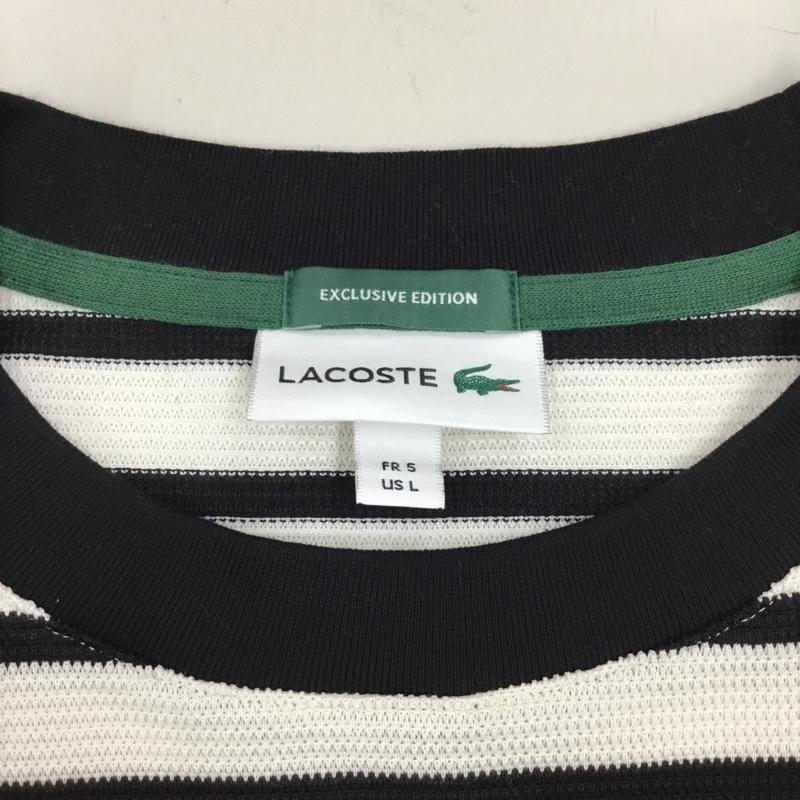 ラコステ LACOSTE カットソー 長袖 長袖カットソー クルーネックカットソー ロングスリーブカットソー 5 ボーダー柄 白 / ホワイト / X 黒 / ブラック /  メンズ USED 古着 中古 10120461