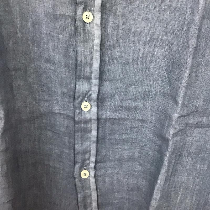 グランサッソ Gran Sasso シャツ、ブラウス 長袖 長袖シャツ 無地シャツ ノーカラーシャツ 無地 青 / ブルー /  メンズ USED 古着 中古 10137966