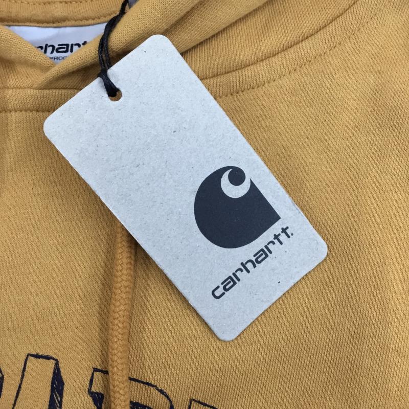カーハートダブリューアイピー Carhartt WIP パーカー 長袖 Carhartt WIP Hooded Scrawl Sweat L ロゴ、文字 マスタード / マスタード /  メンズ USED 古着 中古 10122367