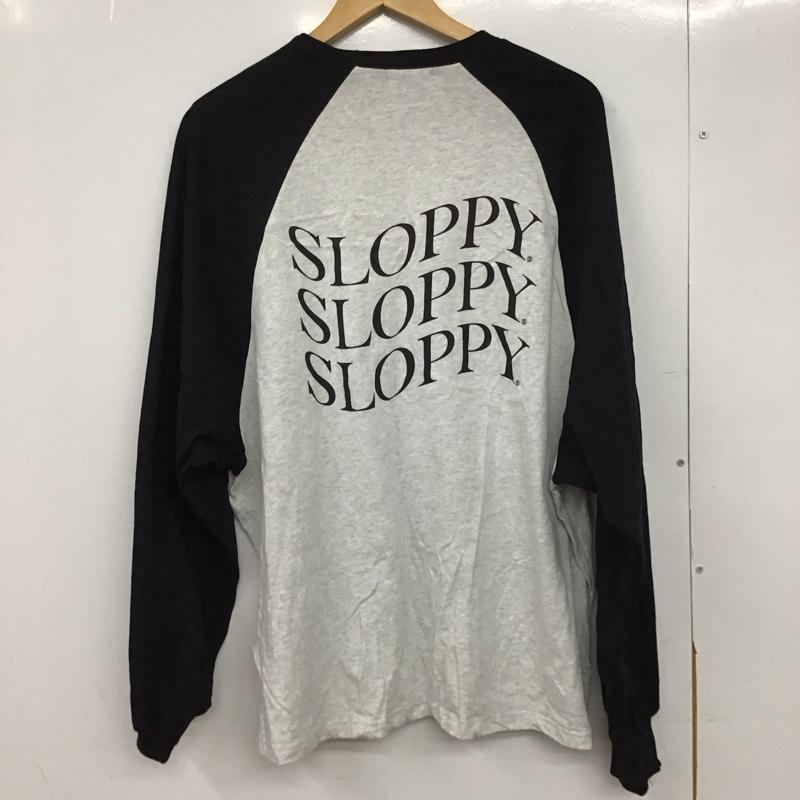 スラッピー SLOPPY カットソー 七分袖 ラグラン FREE ロゴ、文字 黒 / ブラック / X 灰 / グレー /  レディース USED 古着 中古 10149787