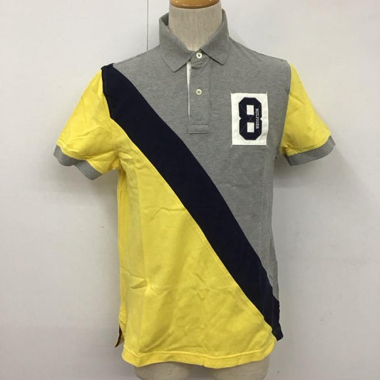 トミーヒルフィガー TOMMY HILFIGER ポロシャツ 半袖 C887855152-762 S ワンポイント 灰 / グレー / X 黄 / イエロー / X 紺 / ネイビー /  メンズ USED 古着 中古 10111567