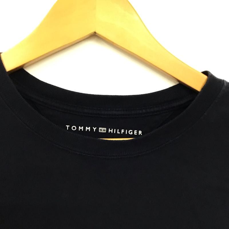 トミーヒルフィガー TOMMY HILFIGER Tシャツ 半袖 M ロゴ、文字 紺 / ネイビー /  メンズ USED 古着 中古 10130761