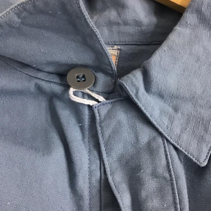 ミリタリー ミリタリー シャツ、ブラウス 長袖 ミリタリーシャツ 長袖シャツ 古着 スウェーデン軍 グランパシャツ 無地 水色 / ライトブルー /  メンズ USED 古着 中古 10131350