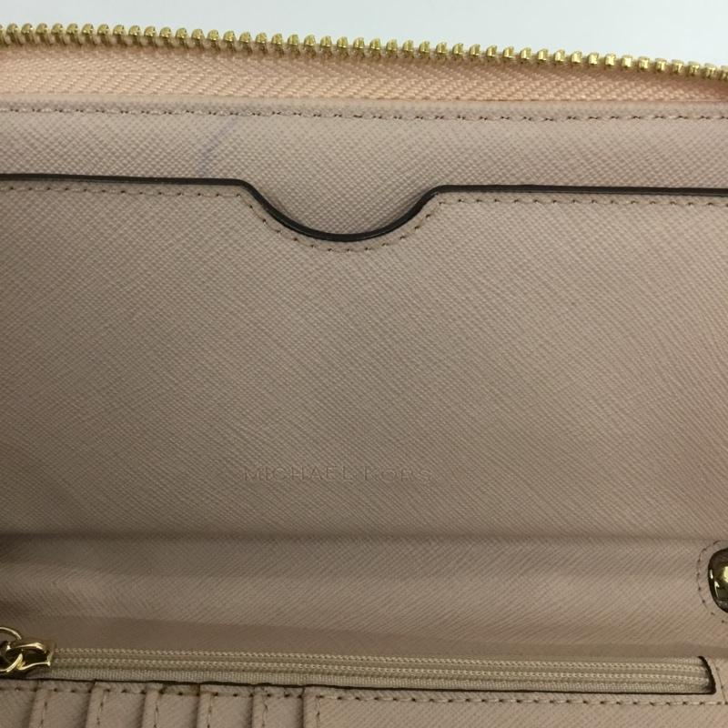 マイケルコース MICHAEL KORS 財布 長財布 35F8GTVW7L ラウンドファスナー ロゴ、文字 桃 / ピンク /  レディース USED 古着 中古 10138052