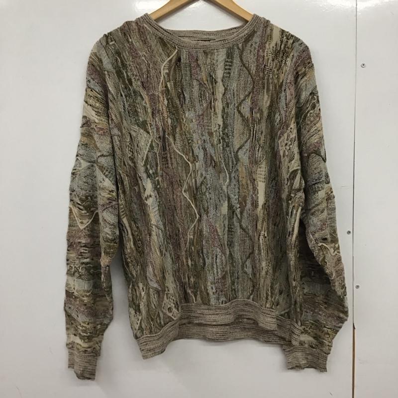 古着 USED ニット、セーター 長袖 長袖ニットカットソー クルーネック セーター L 総柄 マルチカラー / マルチカラー /  メンズ USED 古着 中古 10146581