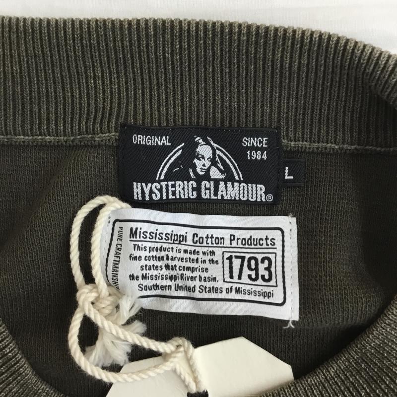 ヒステリックグラマー HYSTERIC GLAMOUR カットソー 長袖 02173NS01 HYSTERIC LEAF L プリント X キャラクター 橙 / オレンジ / X カーキ / カーキ /  メンズ USED 古着 中古 10133489