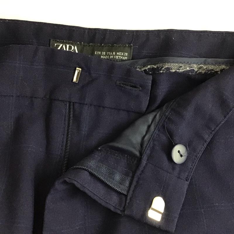 ザラ ZARA セットアップ セットアップ セットアップ 長袖ジャケット スラックスパンツ 2点セット 36 総柄 紺 / ネイビー /  レディース USED 古着 中古 10149346