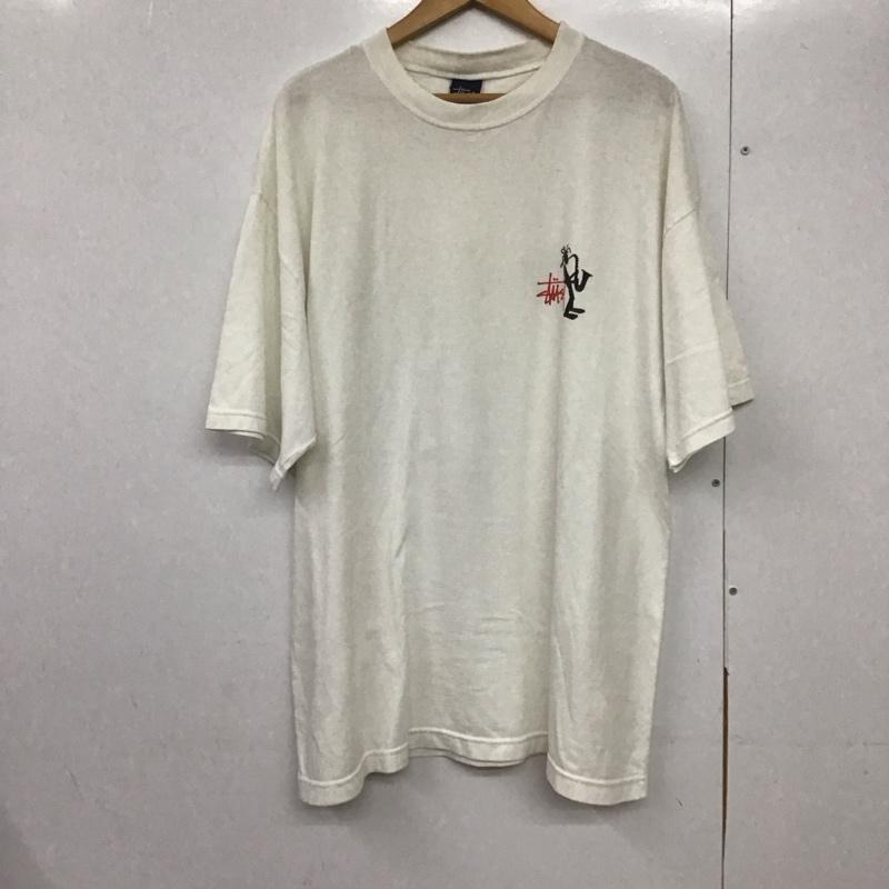 ステューシー STUSSY Tシャツ 半袖 半袖カットソー プリントTシャツ クルーネックカットソー XL プリント 白 / ホワイト /  メンズ USED 古着 中古 10142963