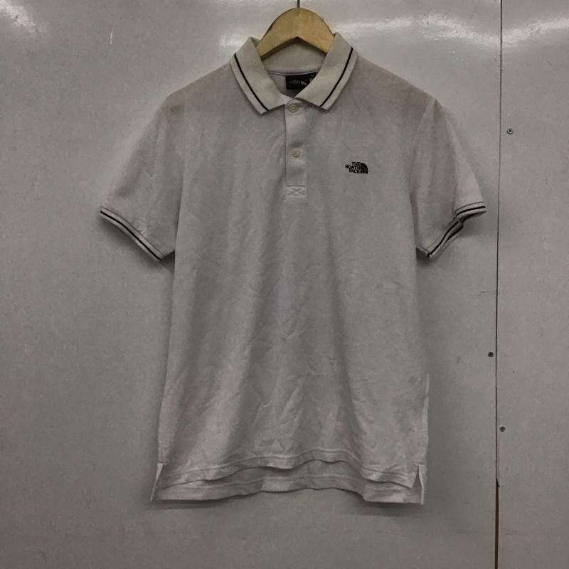 ザノースフェイス THE NORTH FACE ポロシャツ 半袖 nt21414 ベーシックラインポロシャツ 半袖カットソー M ロゴ、文字 白 / ホワイト /  メンズ USED 古着 中古 10148243