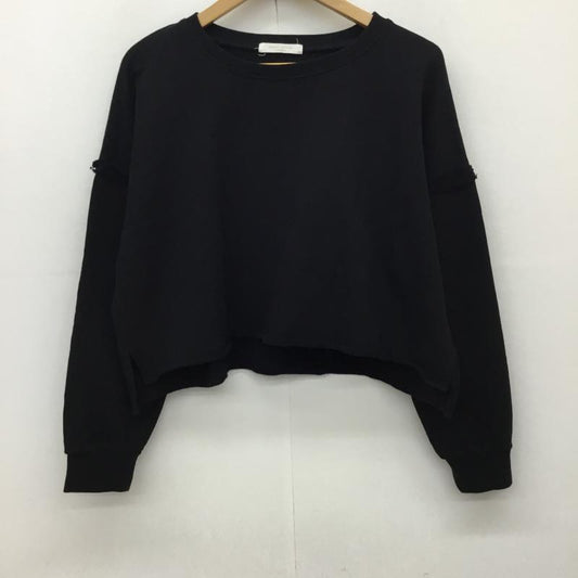 ショコラ フィネ ローブ chocol raffine robe トレーナー 長袖 FREE 無地 黒 / ブラック /  レディース USED 古着 中古 10134781