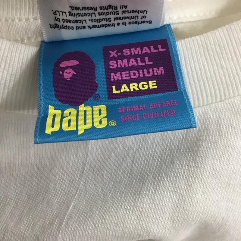 ベイプ BAPE Tシャツ 半袖 半袖カットソー プリントTシャツ クルーネックカットソー scarface L プリント 白 / ホワイト /  メンズ USED 古着 中古 10148378