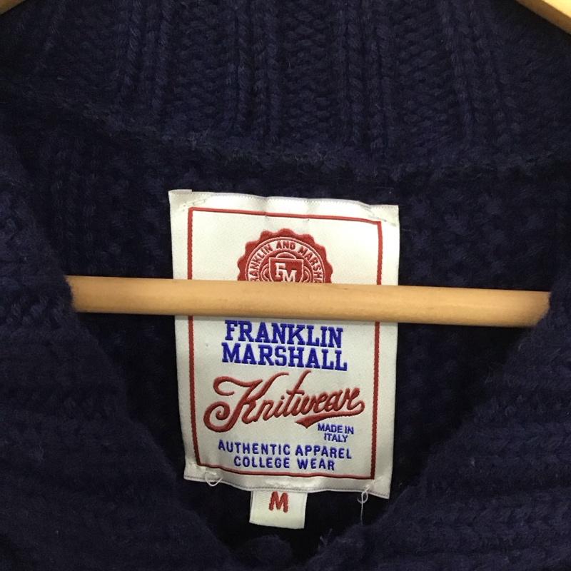 フランクリンマーシャル FRANKLIN&MARSHALL ニット、セーター 長袖 長袖ニット 長袖ニットカーディガン カラーニットカーディガン M 無地 紺 / ネイビー /  メンズ USED 古着 中古 10131258