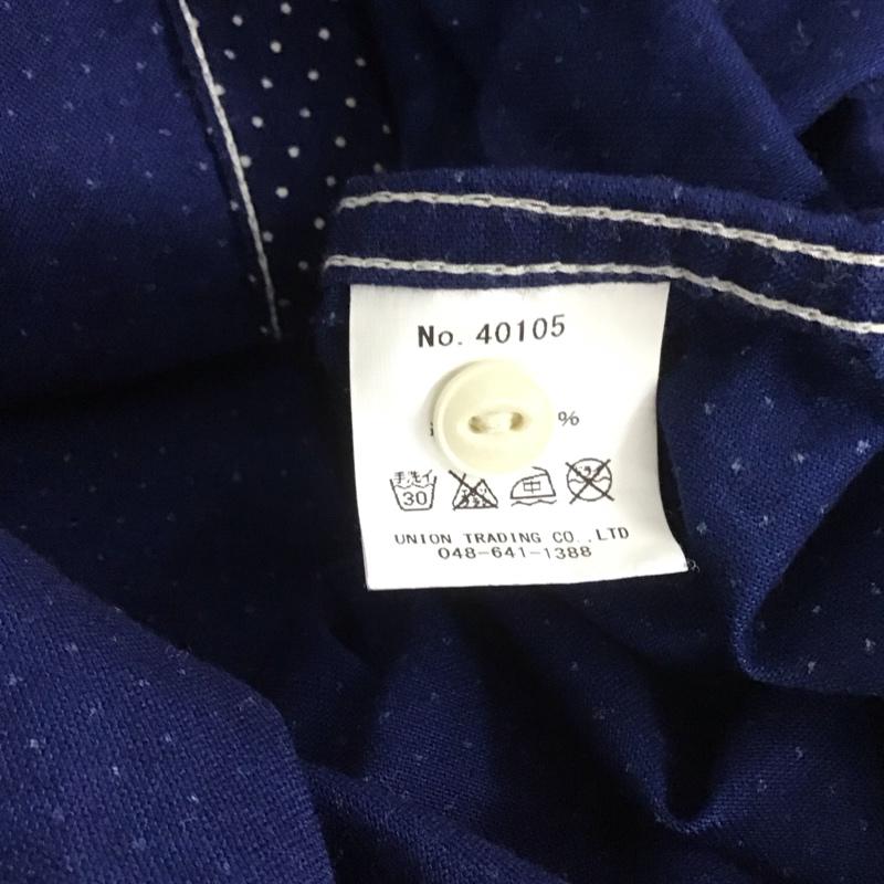 ヒューストン HOUSTON シャツ、ブラウス 長袖 長袖シャツ ドットシャツ カラーシャツ M ドット 紺 / ネイビー /  メンズ USED 古着 中古 10139298