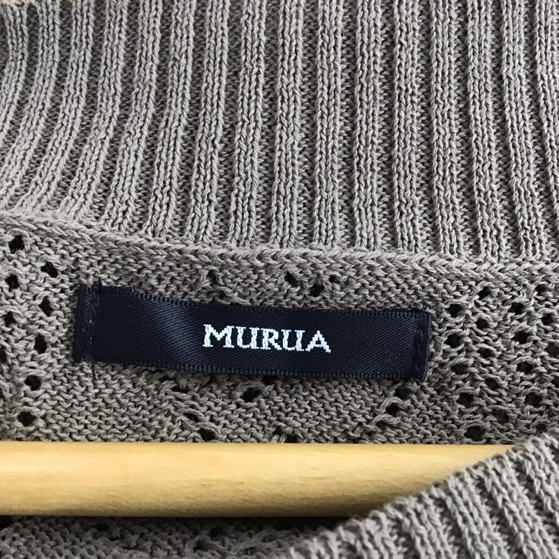 ムルーア MURUA ニット、セーター 長袖 012122602001 ショートシアーニット Vネック FREE 無地 茶 / ブラウン /  レディース USED 古着 中古 10142010