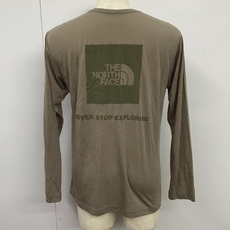 ザノースフェイス THE NORTH FACE Tシャツ 長袖 NT32088 ラッシュドライ メリノ クルー バックプリント L ロゴ、文字 茶 / ブラウン /  メンズ USED 古着 中古 10119682