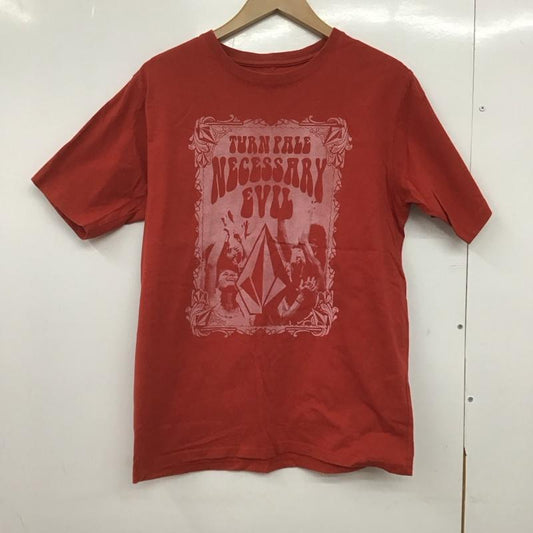 ボルコム VOLCOM Tシャツ 半袖 半袖カットソー プリントTシャツ クルーネックカットソー L プリント 赤 / レッド /  メンズ USED 古着 中古 10146991