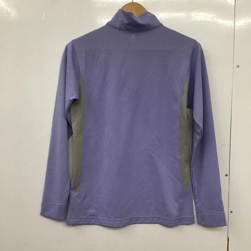モンベル mont-bell カットソー 長袖 1104941 ウイックロンZEOロングスリーブジップシャツ M ロゴ、文字 紫 / パープル / X 灰 / グレー /  レディース USED 古着 中古 10149375