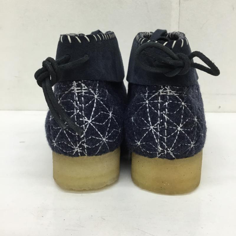 クラークス Clarks ブーツ ブーティ クラークス　SASHIKO　サシコ　ワラビー US：9.5 総柄 紺 / ネイビー /  メンズ USED 古着 中古 10122725