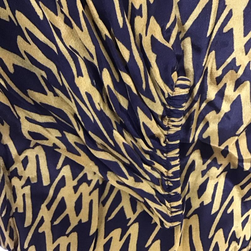 ザラ ZARA ワンピース ロングスカート 長袖ロングワンピース タートルネック シャツワンピース S 総柄 茶 / ブラウン / X 黄 / イエロー /  レディース USED 古着 中古 10110271