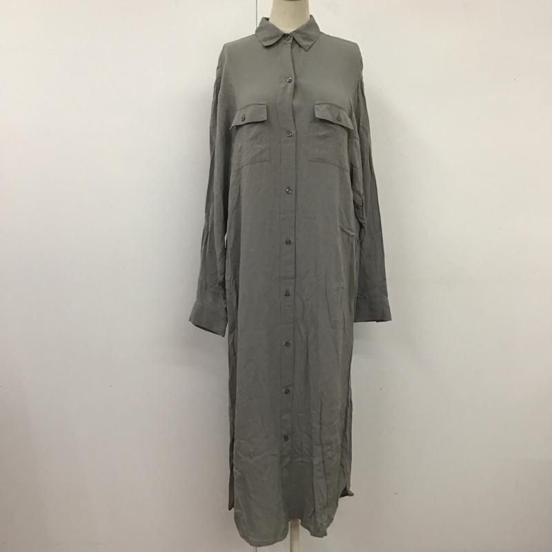 スライ SLY ワンピース ロングスカート 0309AT30-0820 スリット シャツワンピース 長袖 FREE 無地 灰 / グレー /  レディース USED 古着 中古 10114016