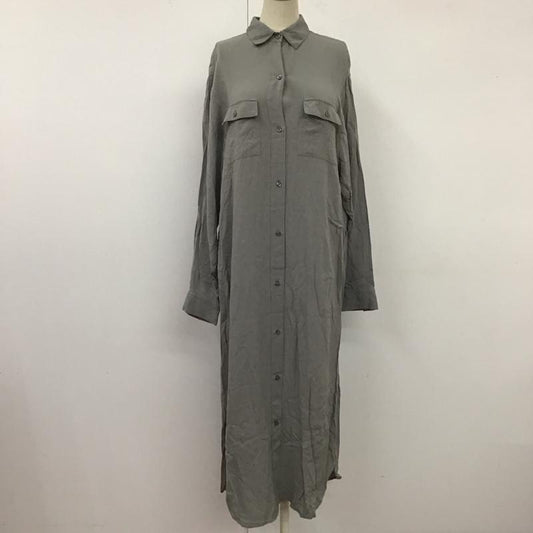 スライ SLY ワンピース ロングスカート 0309AT30-0820 スリット シャツワンピース 長袖 FREE 無地 灰 / グレー /  レディース USED 古着 中古 10114016