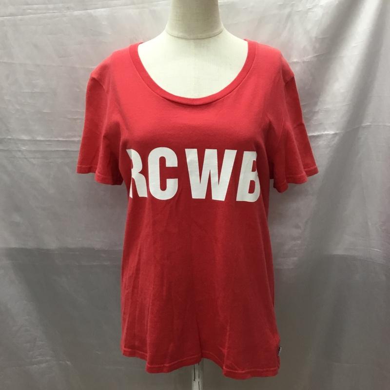 アールシーダブリュービー RCWB Tシャツ 半袖 半袖カットソー プリントTシャツ クルーネックカットソー M ロゴ、文字 赤 / レッド /  メンズ USED 古着 中古 10118473