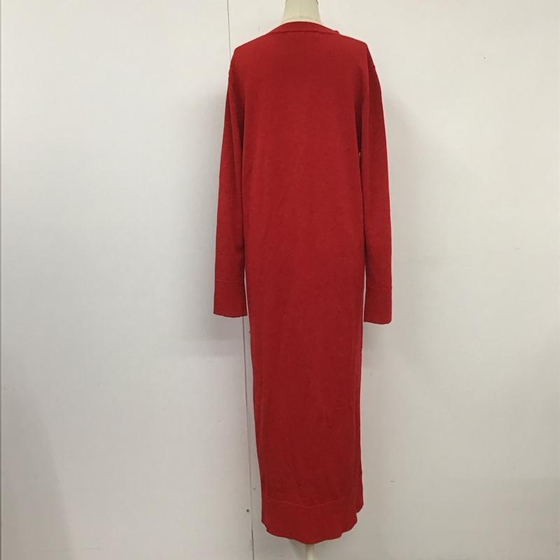 ザラ ZARA ワンピース ロングスカート 5536 130 600 長袖 ニットワンピース S 無地 赤 / レッド /  レディース USED 古着 中古 10119610