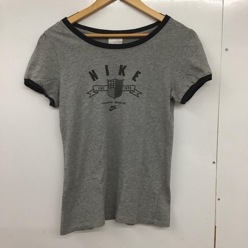 ナイキ NIKE Tシャツ 半袖 L プリント X ロゴ、文字 灰 / グレー /  レディース USED 古着 中古 10133420