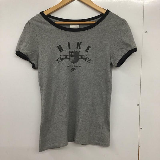 ナイキ NIKE Tシャツ 半袖 L プリント X ロゴ、文字 灰 / グレー /  レディース USED 古着 中古 10133420