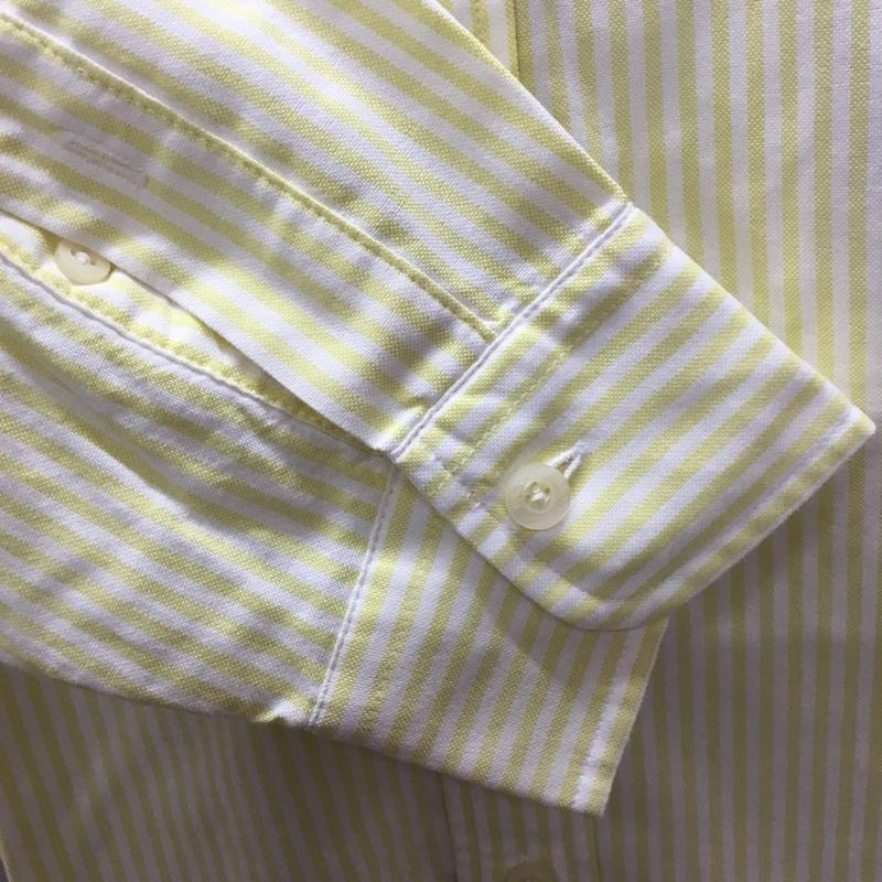 ブルックスブラザーズ BROOKS BROTHERS シャツ、ブラウス 長袖 ボタンダウン ストライプ M ワンポイント 白 / ホワイト / X 黄 / イエロー /  メンズ USED 古着 中古 10111380