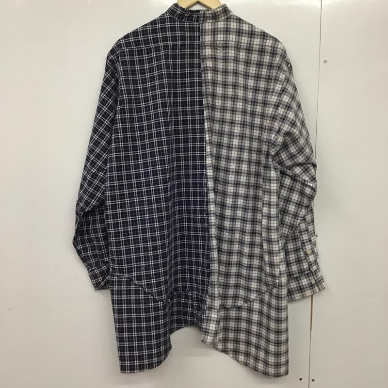 エシンタ etsinta シャツ、ブラウス 長袖 長袖シャツ ノーカラーシャツ チェックシャツ チェック マルチカラー / マルチカラー /  メンズ USED 古着 中古 10132907