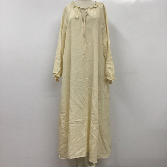 ザラ ZARA ワンピース ロングスカート 3067 107 721 長袖 フリル XS 無地 アイボリー / アイボリー /  レディース USED 古着 中古 10113070