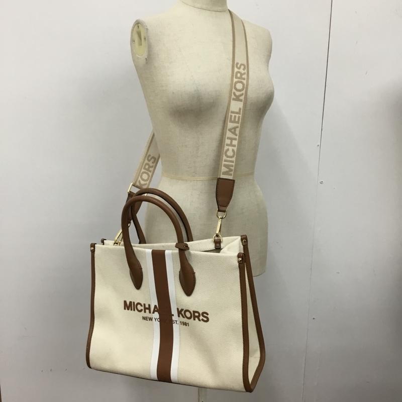 マイケルコース MICHAEL KORS トートバッグ トートバッグ 35S3G7ZT2C ショルダー 2WAY ロゴ、文字 茶 / ブラウン / X アイボリー / アイボリー /  レディース USED 古着 中古 10110149