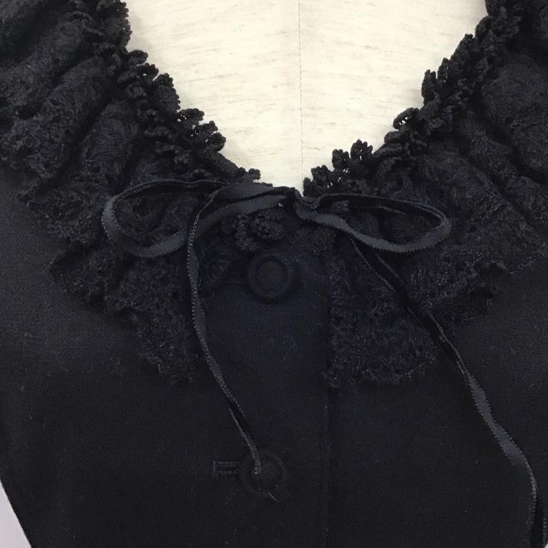 ピンクハウス PINK HOUSE セットアップ セットアップ P0103FJ01 P0103FP03 襟レース 裾レース ジャケット パンツ 七分丈パンツ L 無地 黒 / ブラック /  レディース USED 古着 中古 10144434